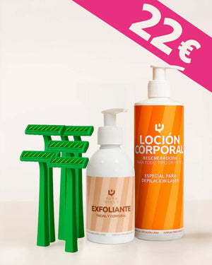 OFERTA FLASH: EXFOLIANTE + LOCIÓN CORPORAL + 5 CUCHILLAS