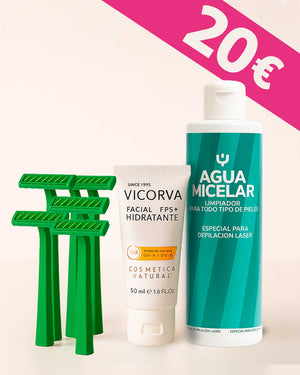 OFERTA FLASH: AGUA MICELAR + PROTECCIÓN SOLAR FACIAL+ 5 CUCHILLAS