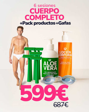 Hombre - 6 Sesiones Cuerpo Completo + Pack Productos + Gafas